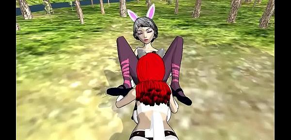  Riven Bunny & Katarina Kat Playing Outside